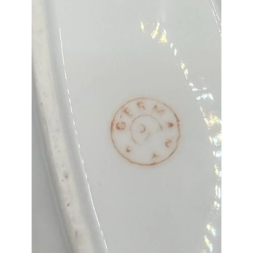 Vintage Oval‎ Ceramic Trinket Dish W/Exotic Bird And Flowers Made In Germany